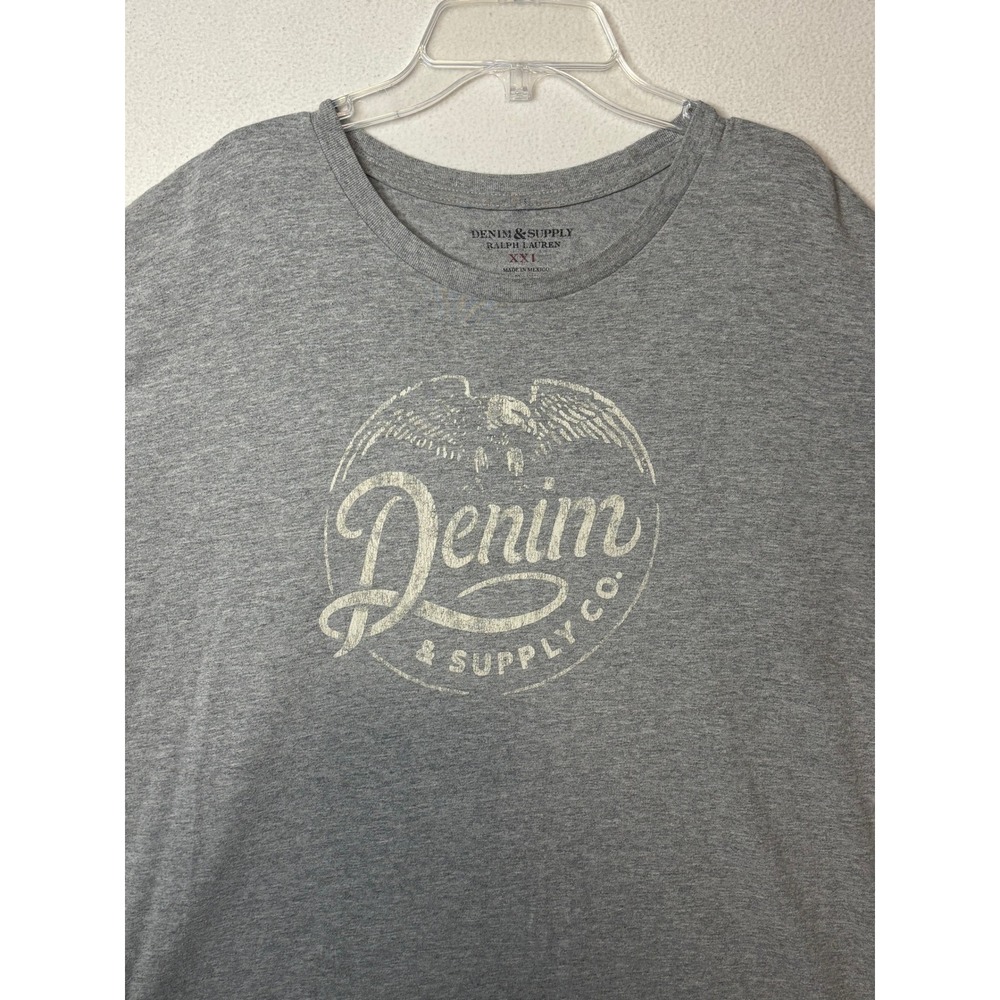 Denim & Supply Ralph Lauren Mens XXL Gray Graphic Eagle T-Shirt Short Sleeve